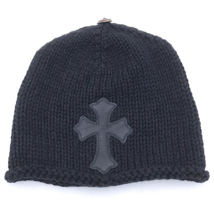 Chrome Hearts Beanie Cash Cross Patch Cashmi Abbey Knit Hat Black with
