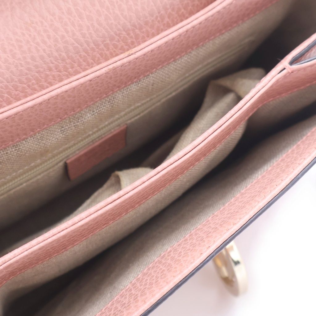 Gucci Interlocking Calf Leather 2-Way Shoulder Handbag Pink — view 4