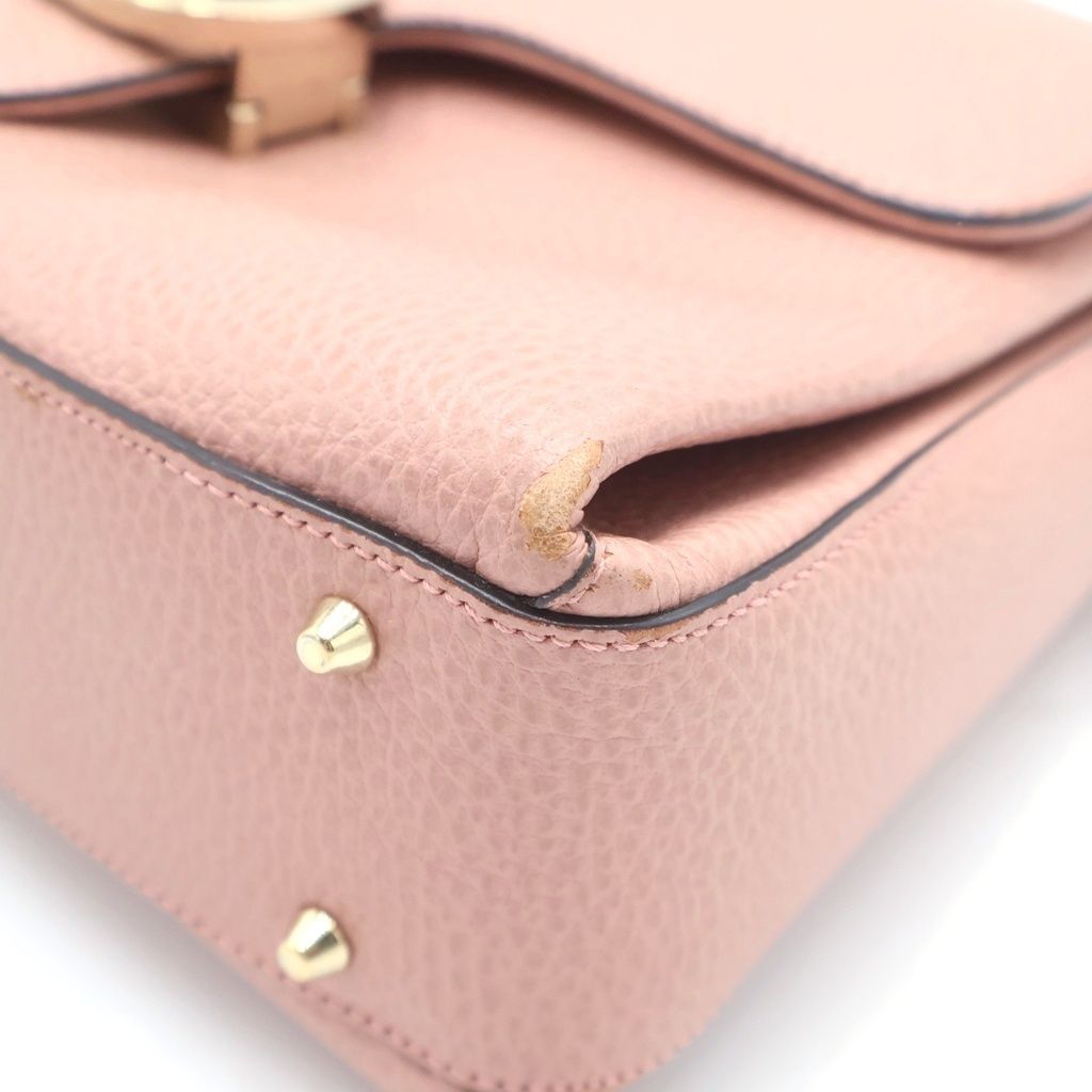 Gucci Interlocking Calf Leather 2-Way Shoulder Handbag Pink — view 6