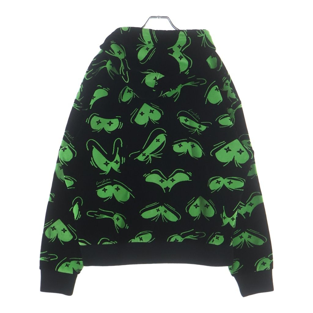 Louis Vuitton LV Eyes Graphic Velour Velvet Pullover Sweatshirt Hoodie Black — view 2