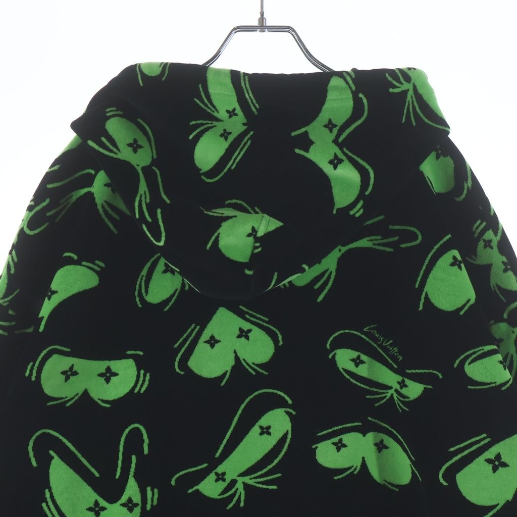 Louis Vuitton LV Eyes Graphic Velour Velvet Pullover Sweatshirt Hoodie Black — view 4