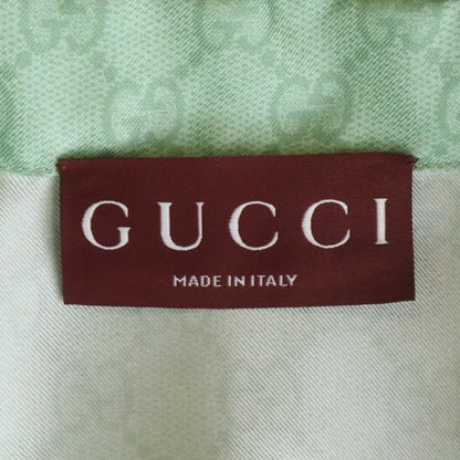 Gucci Higuchi Yuko Silk Twill All Over Pattern Short Sleeve Shirt Green — view 6