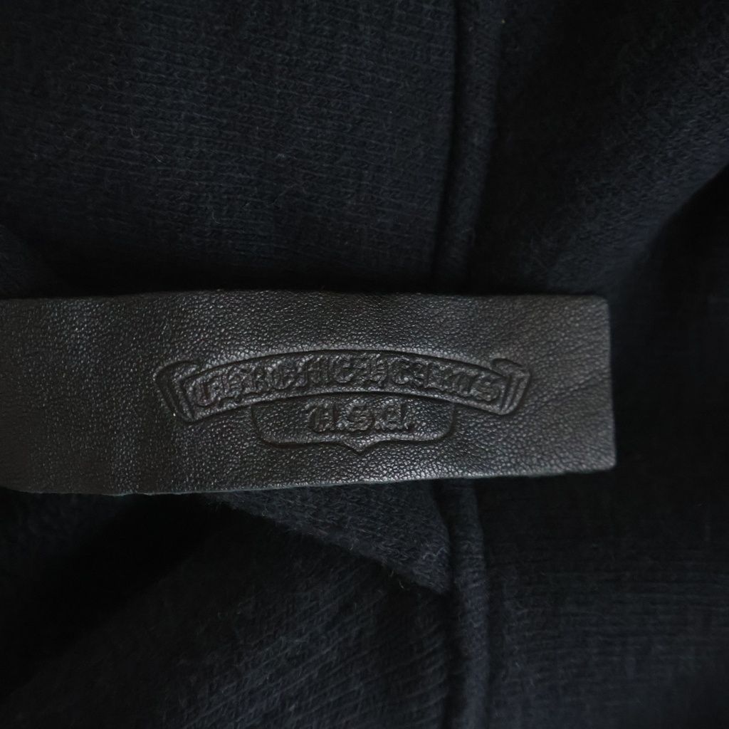 Chrome Hearts Not Logo Embroidery CH Plus Leather Patch Pullover Hoodie Black — view 7