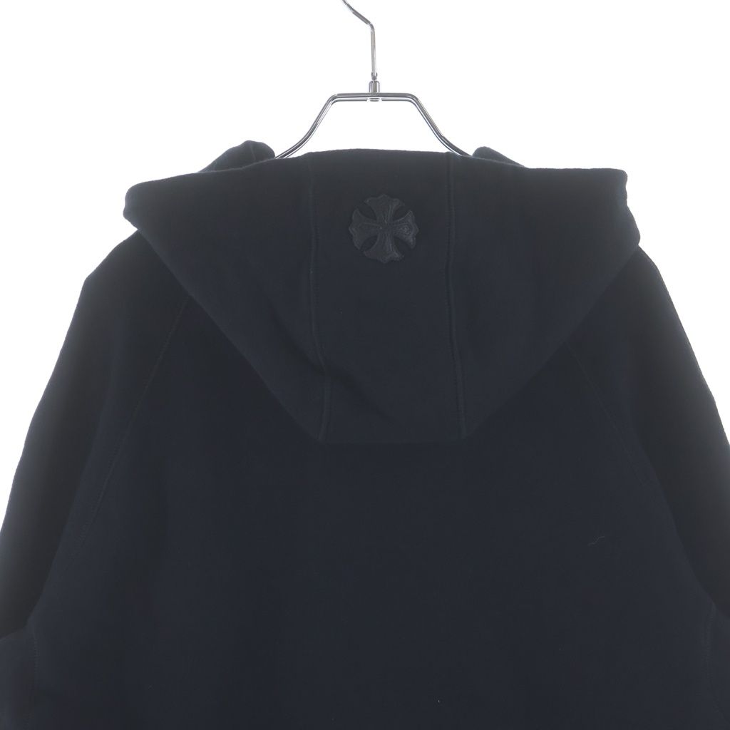 Chrome Hearts Not Logo Embroidery CH Plus Leather Patch Pullover Hoodie Black — view 4
