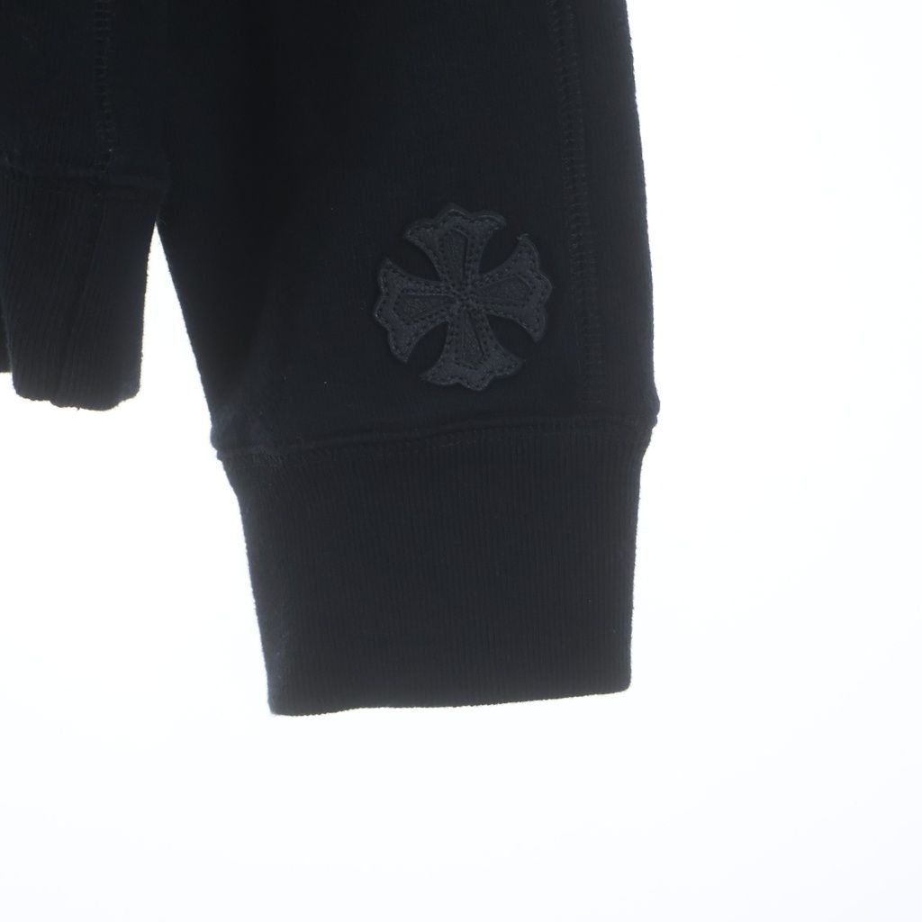 Chrome Hearts Not Logo Embroidery CH Plus Leather Patch Pullover Hoodie Black — view 5
