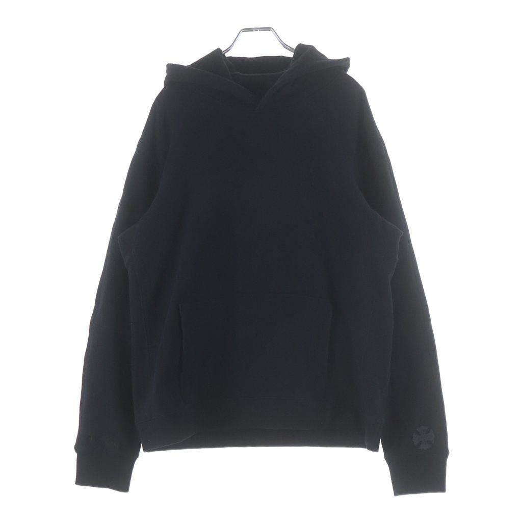 Chrome Hearts Not Logo Embroidery CH Plus Leather Patch Pullover Hoodie Black