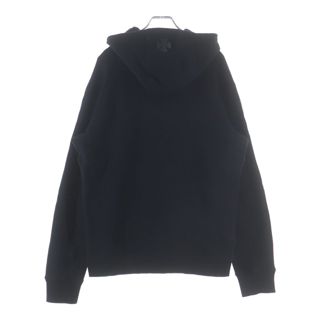 Chrome Hearts Not Logo Embroidery CH Plus Leather Patch Pullover Hoodie Black — view 2