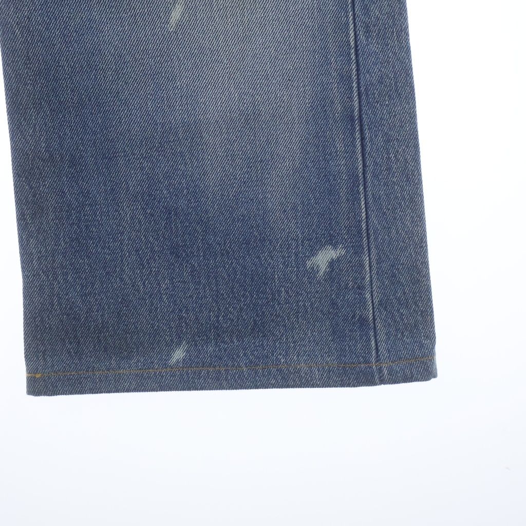 Balenciaga Destroyed Boots Cut Long Denim Pants Cut Jeans Indigo — view 5