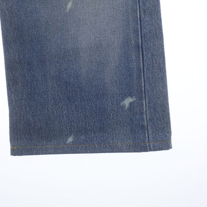 Balenciaga Destroyed Boots Cut Long Denim Pants Cut Jeans Indigo — view 5