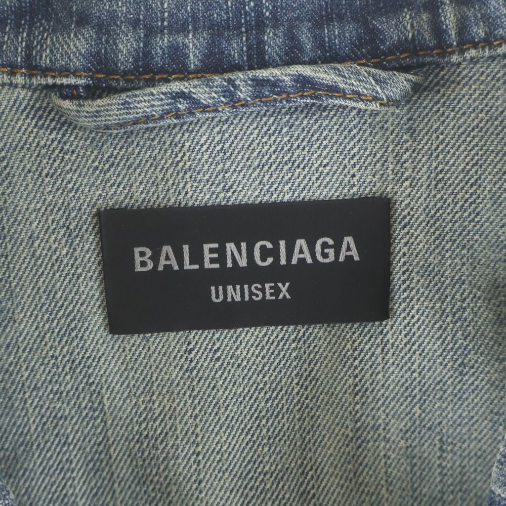 Balenciaga Oversized Denim Jacket Fade Indigo — view 6