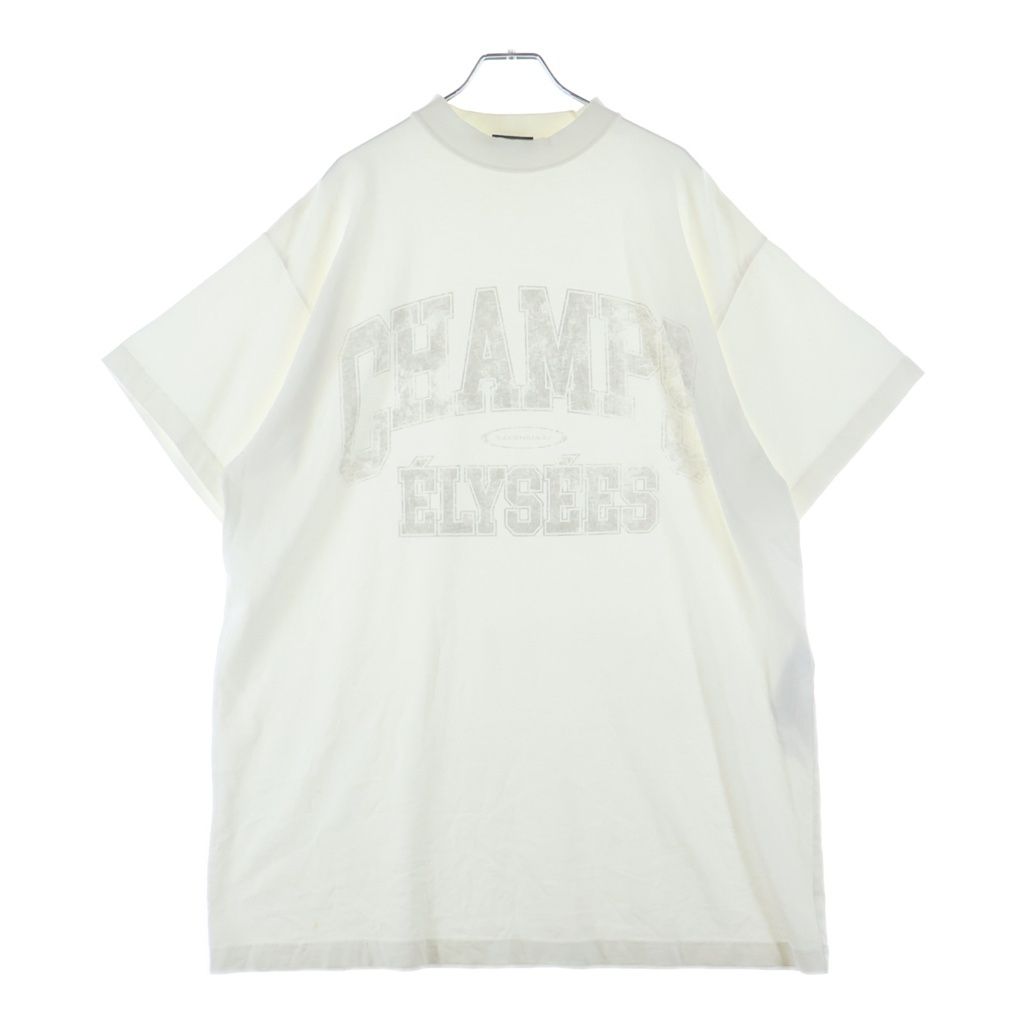 Balenciaga Over Champs Elysees T-Shirt Front Print Pullover Top Short Sleeve