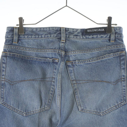 Balenciaga Loose Fit Jeans Fit Washed Denim Pants Indigo — view 4