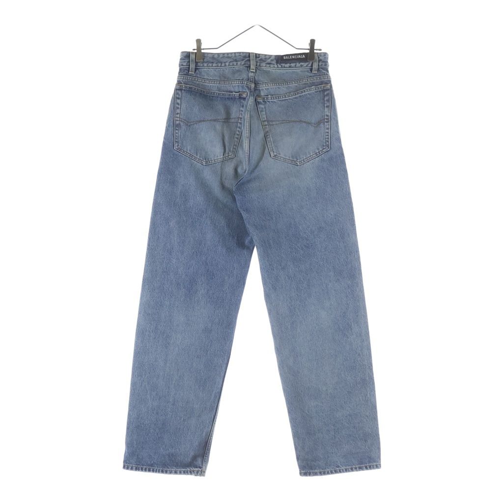Balenciaga Loose Fit Jeans Fit Washed Denim Pants Indigo — view 2