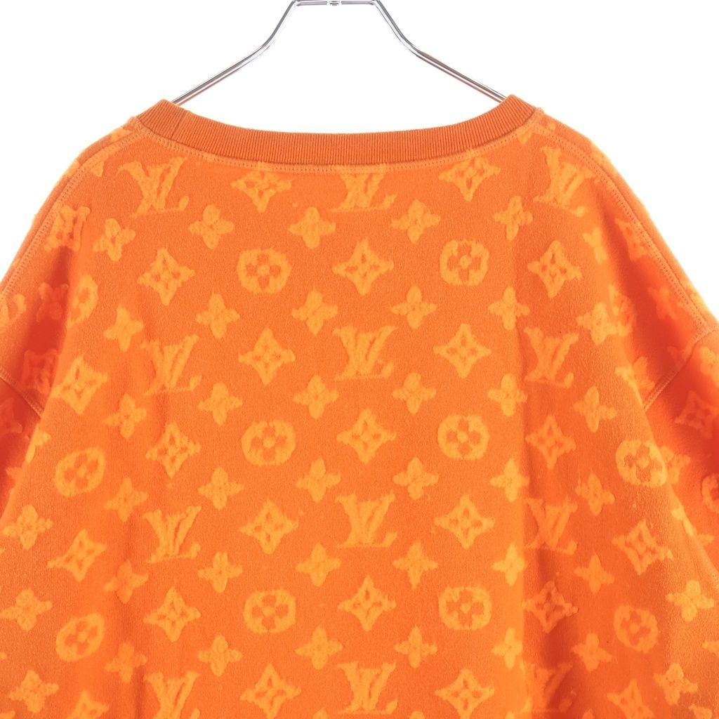 Louis Vuitton Full Monogram Jacquard Crewneck Knit Sweater Npn Orange — view 4
