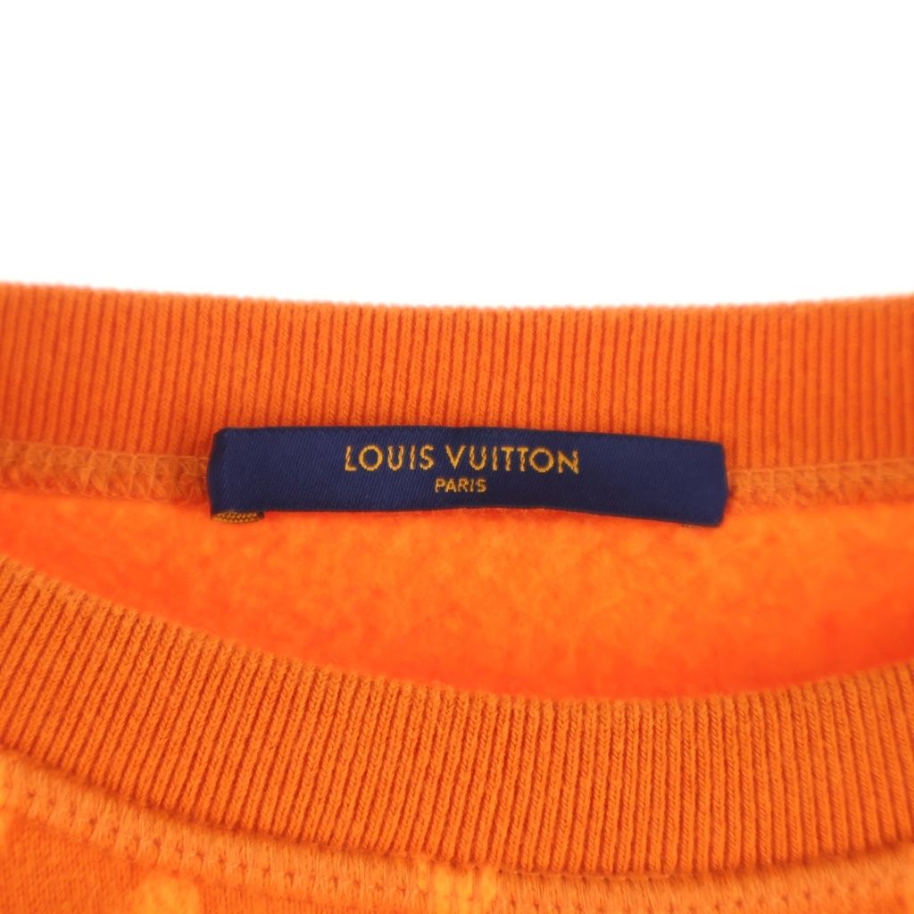 Louis Vuitton Full Monogram Jacquard Crewneck Knit Sweater Npn Orange — view 8