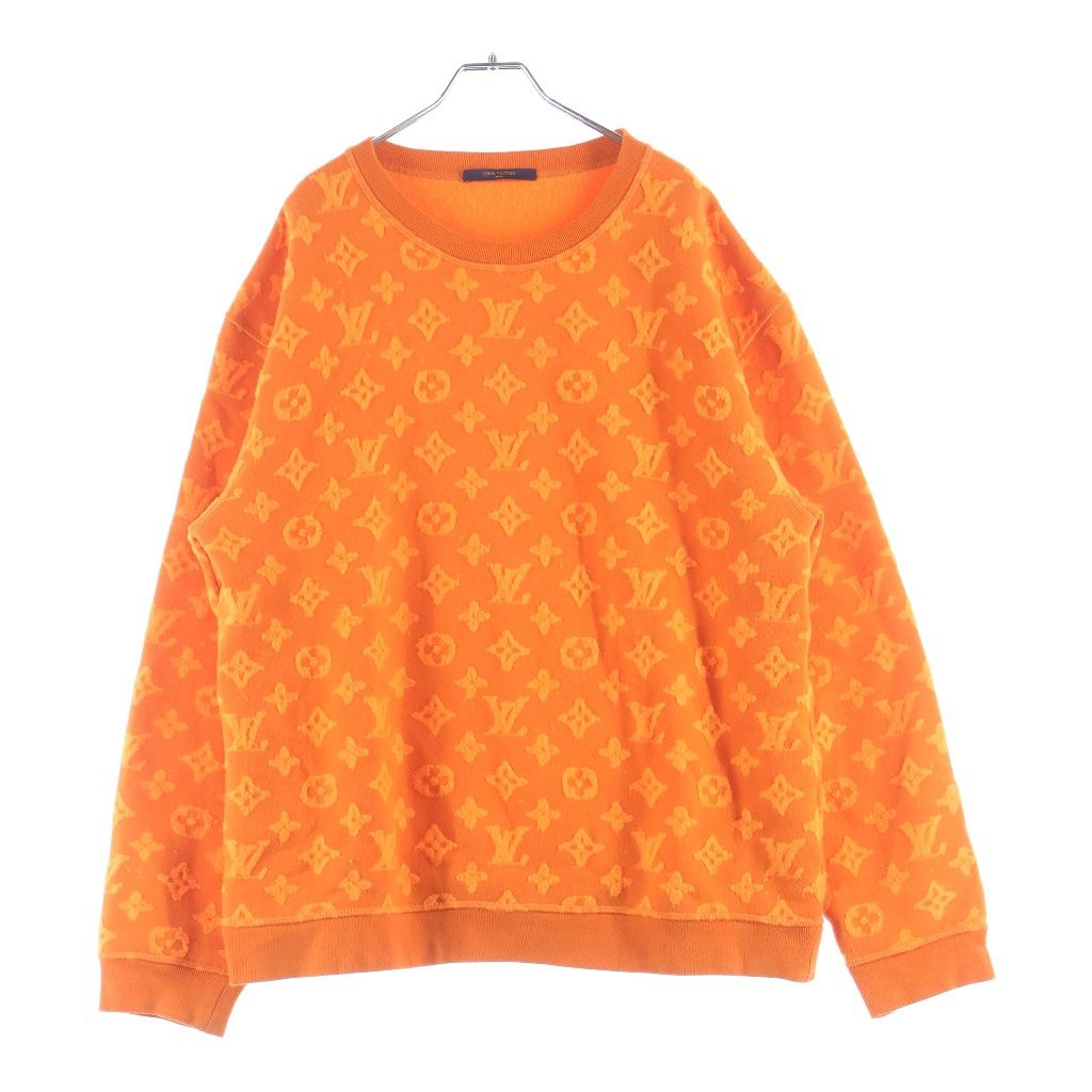 Louis Vuitton Full Monogram Jacquard Crewneck Knit Sweater Npn Orange