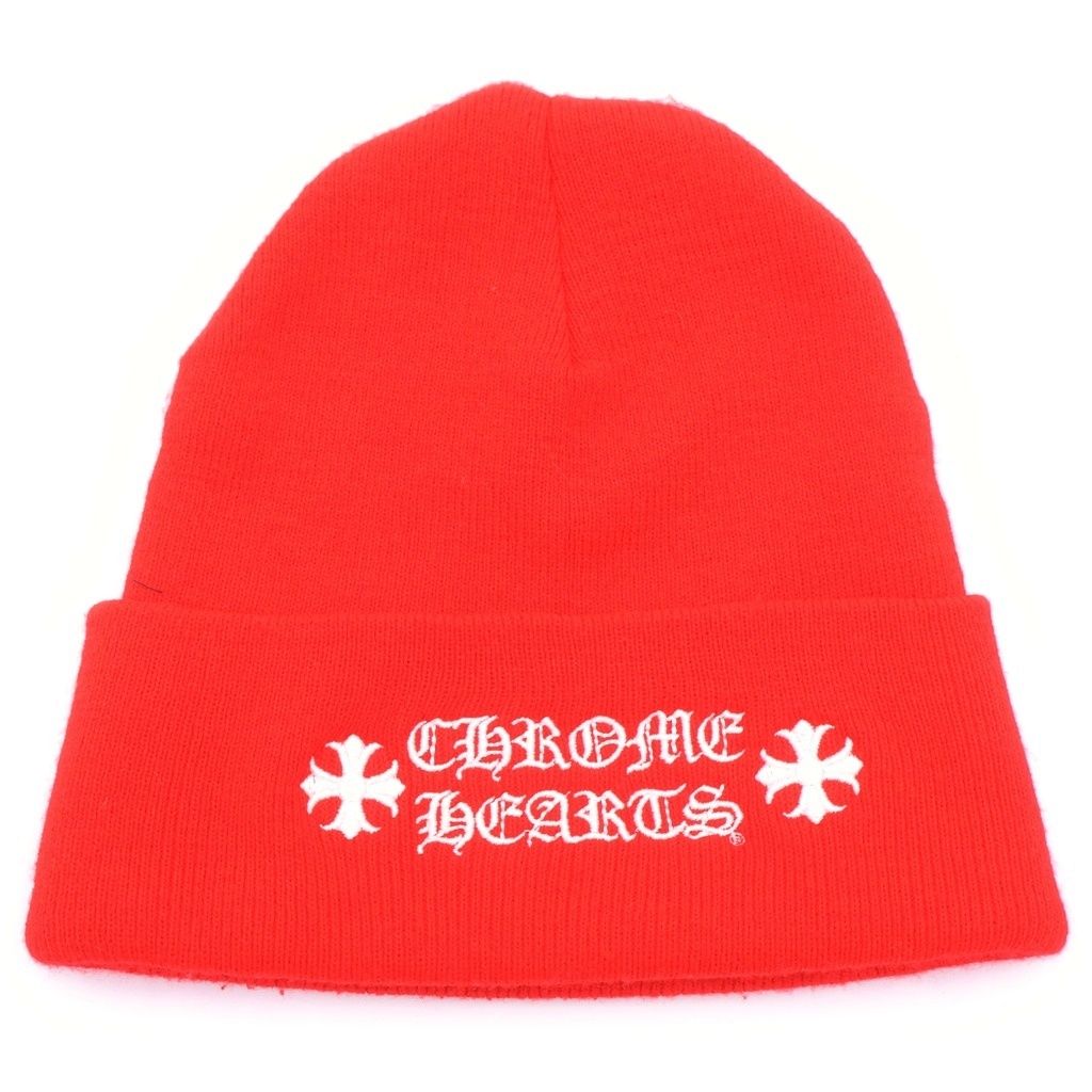 Chrome Hearts Watch Cap Logo Embroidery Beanie Knit Cap Hat Red
