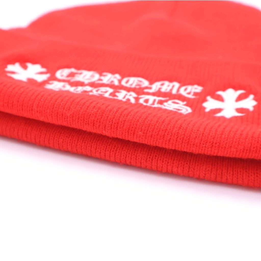 Chrome Hearts Watch Cap Logo Embroidery Beanie Knit Cap Hat Red — view 5