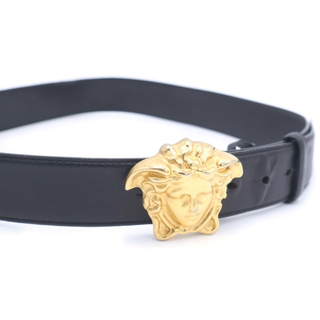 Versace Medusa Buckle Leather Belt Black — view 4