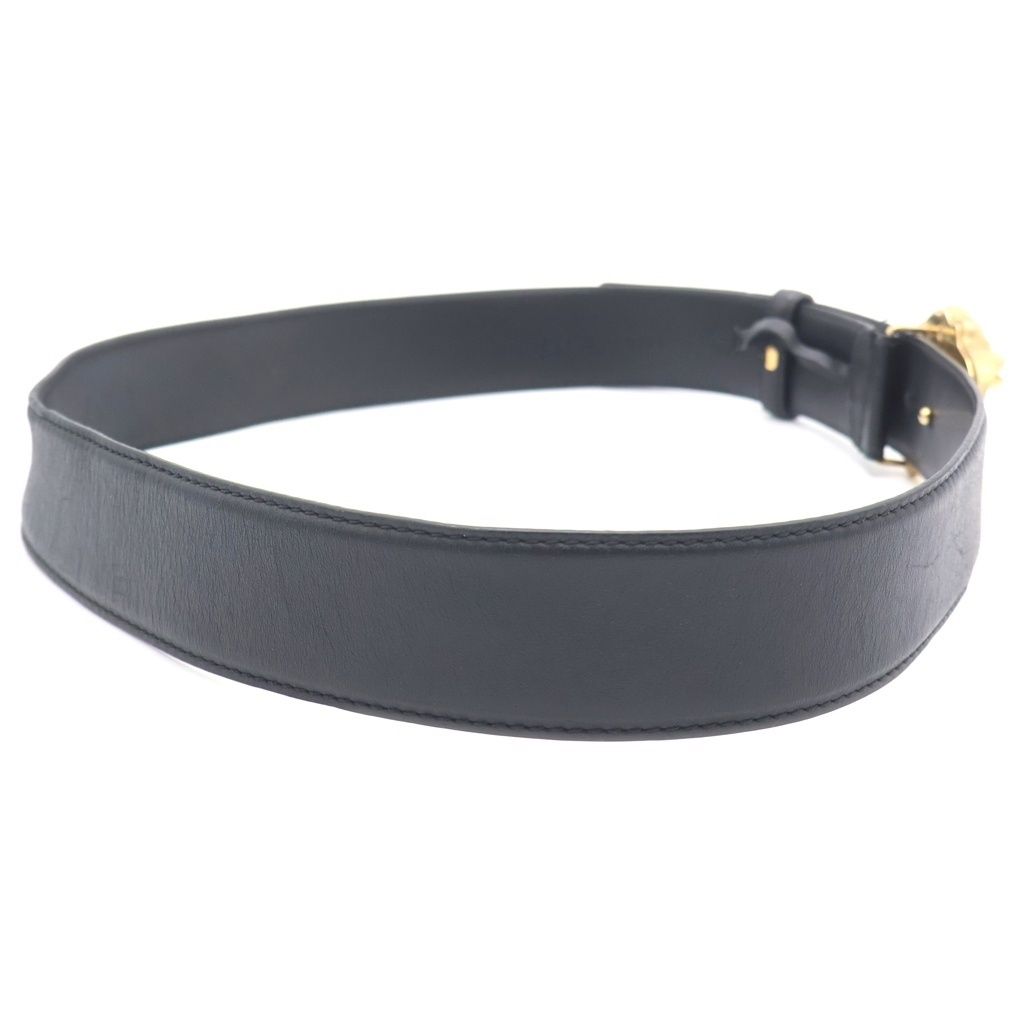Versace Medusa Buckle Leather Belt Black — view 3