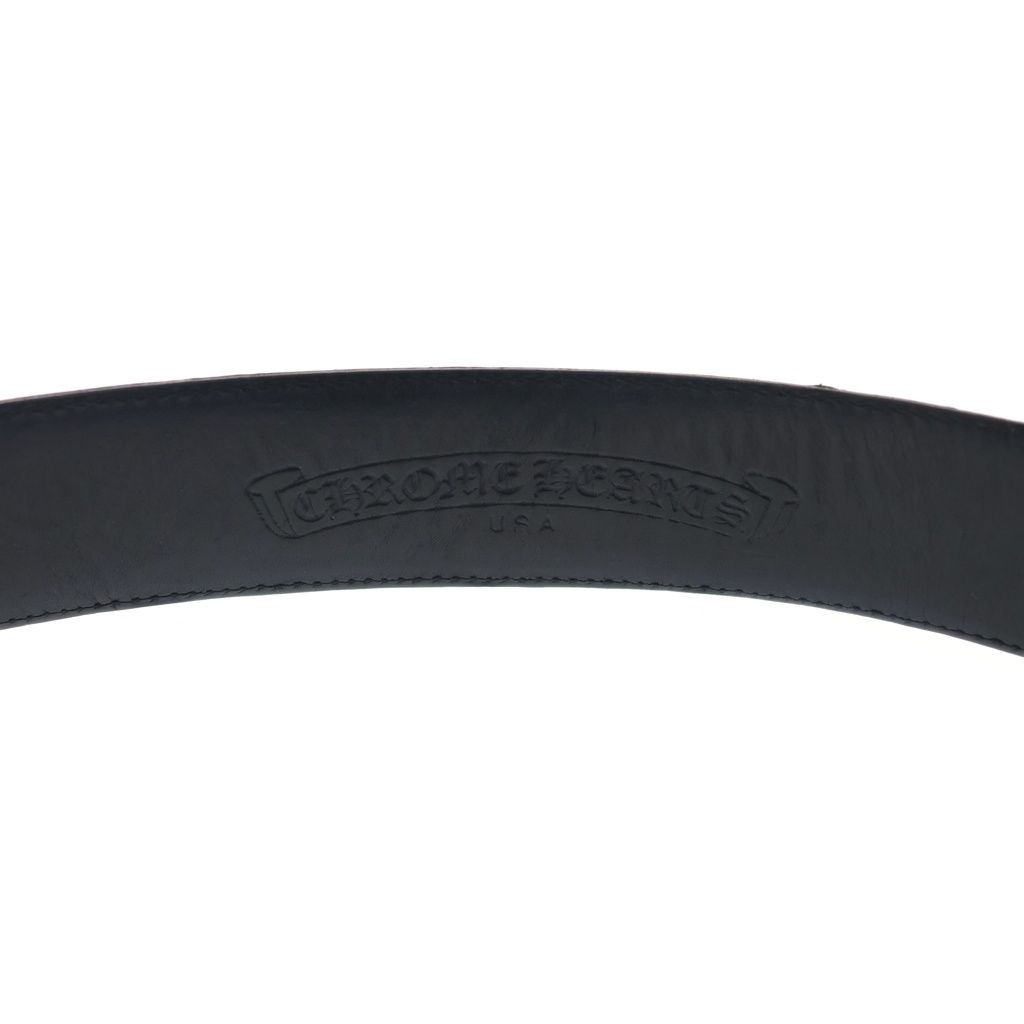 Chrome Hearts Blt Scrlrec Rectangle Scroll Leather Belt — view 5
