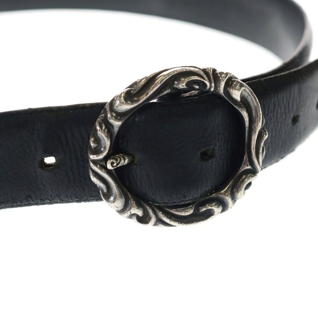 Chrome Hearts Blt Scrlrec Rectangle Scroll Leather Belt — view 4