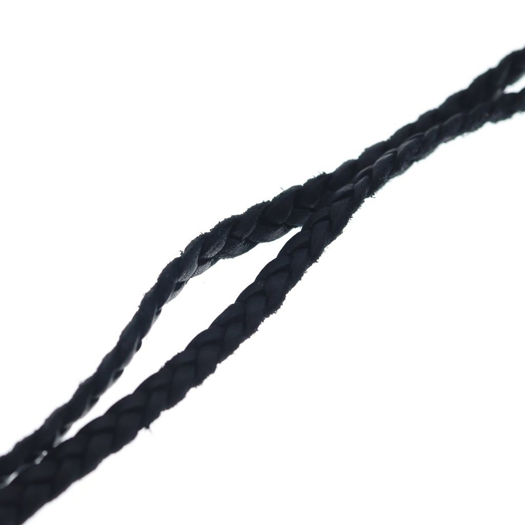 Chrome Hearts Leather Braid Scroll Necklace Black Silver — view 5