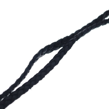 Chrome Hearts Leather Braid Scroll Necklace Black Silver — view 5