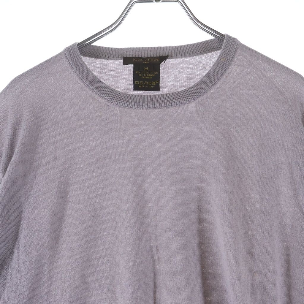 Louis Vuitton High Gee Cotton Cashmere Crew Neck Knit Gray Sweater — view 3