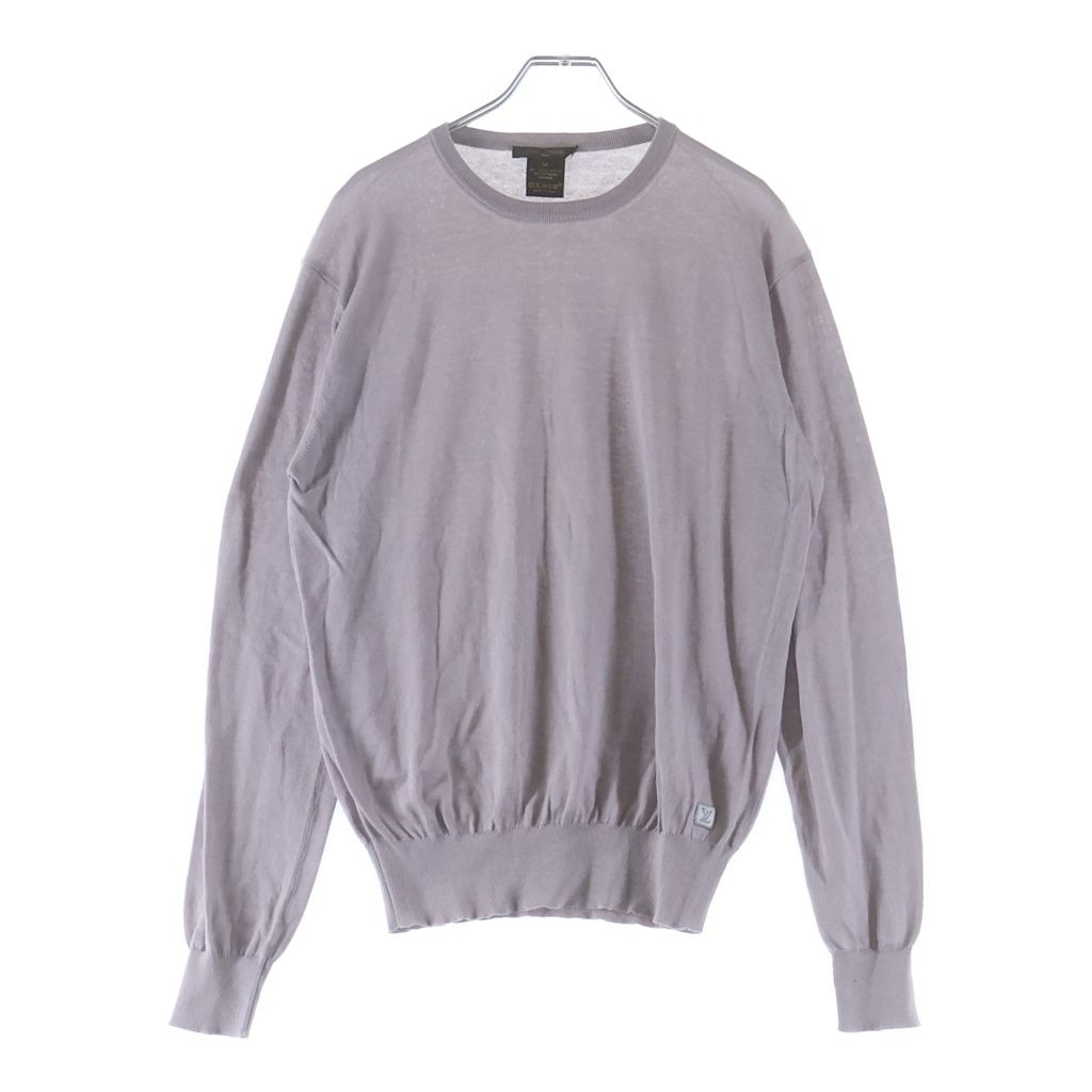 Louis Vuitton High Gee Cotton Cashmere Crew Neck Knit Gray Sweater