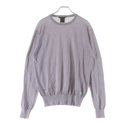 Louis Vuitton High Gee Cotton Cashmere Crew Neck Knit Gray Sweater