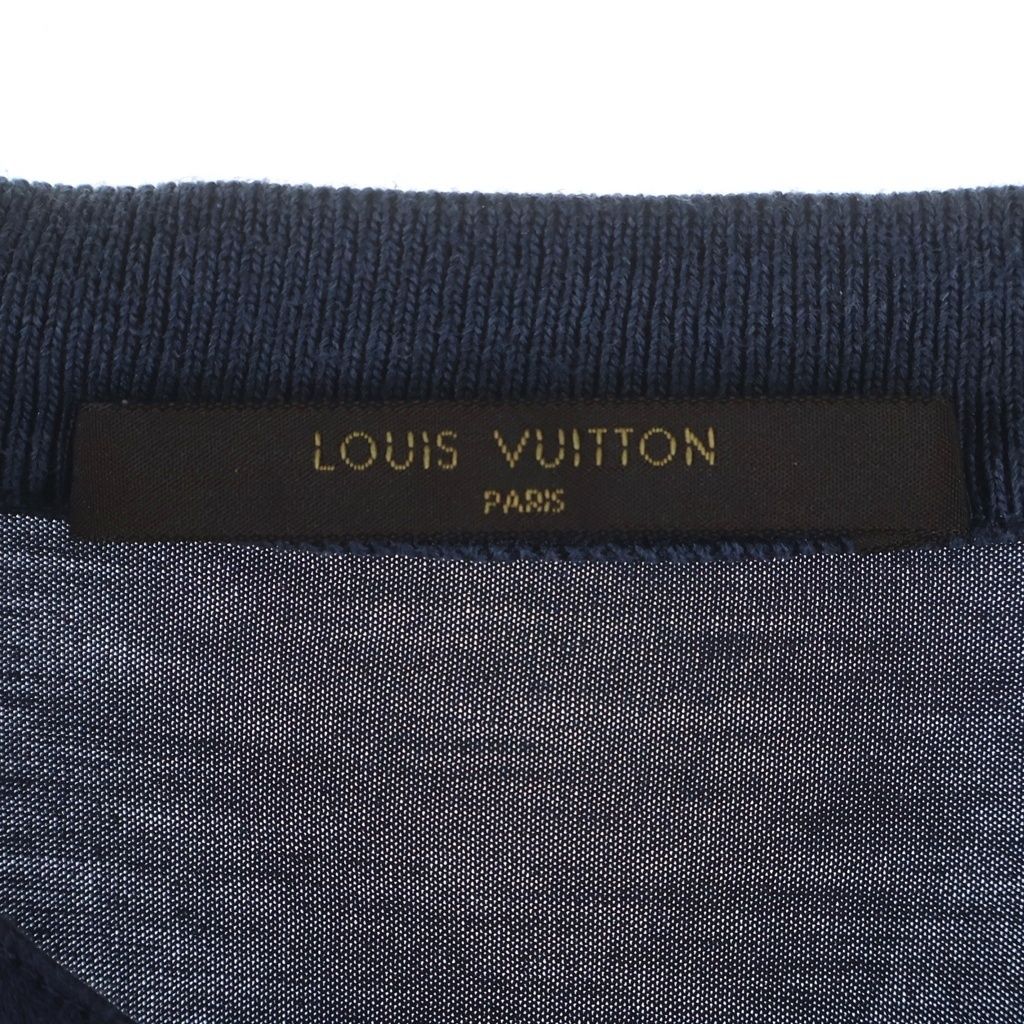 Louis Vuitton Raglan Switch Silk Cotton Henley Neck Elbow Patch Long Sleeve Top — view 6