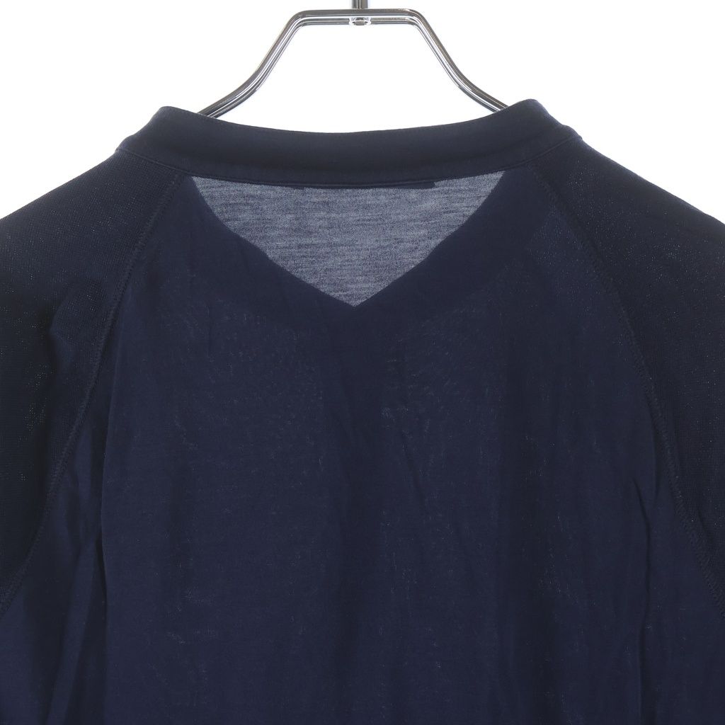 Louis Vuitton Raglan Switch Silk Cotton Henley Neck Elbow Patch Long Sleeve Top — view 4
