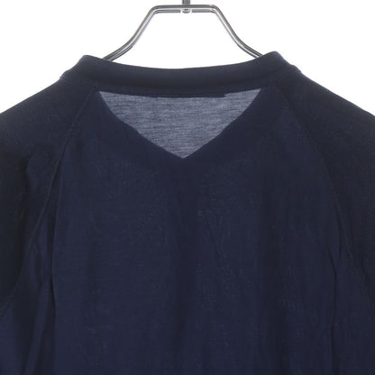 Louis Vuitton Raglan Switch Silk Cotton Henley Neck Elbow Patch Long Sleeve Top — view 4