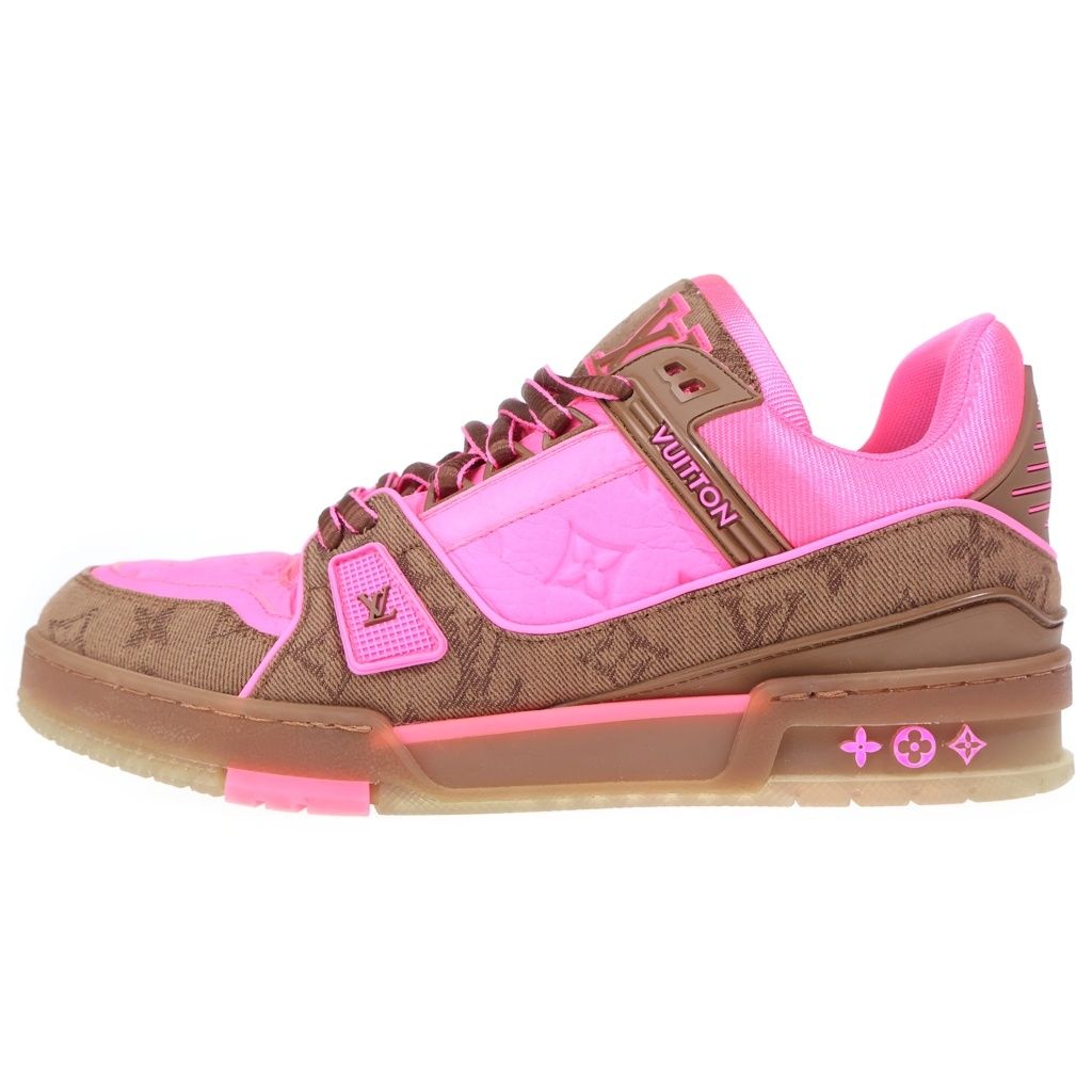 Louis Vuitton LV Trainer Line Monogram Low Cut Sneakers Pink Brown