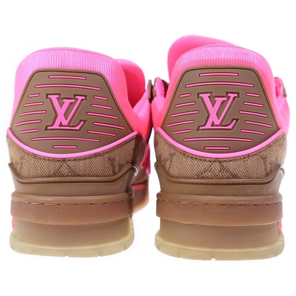 Louis Vuitton LV Trainer Line Monogram Low Cut Sneakers Pink Brown — view 3