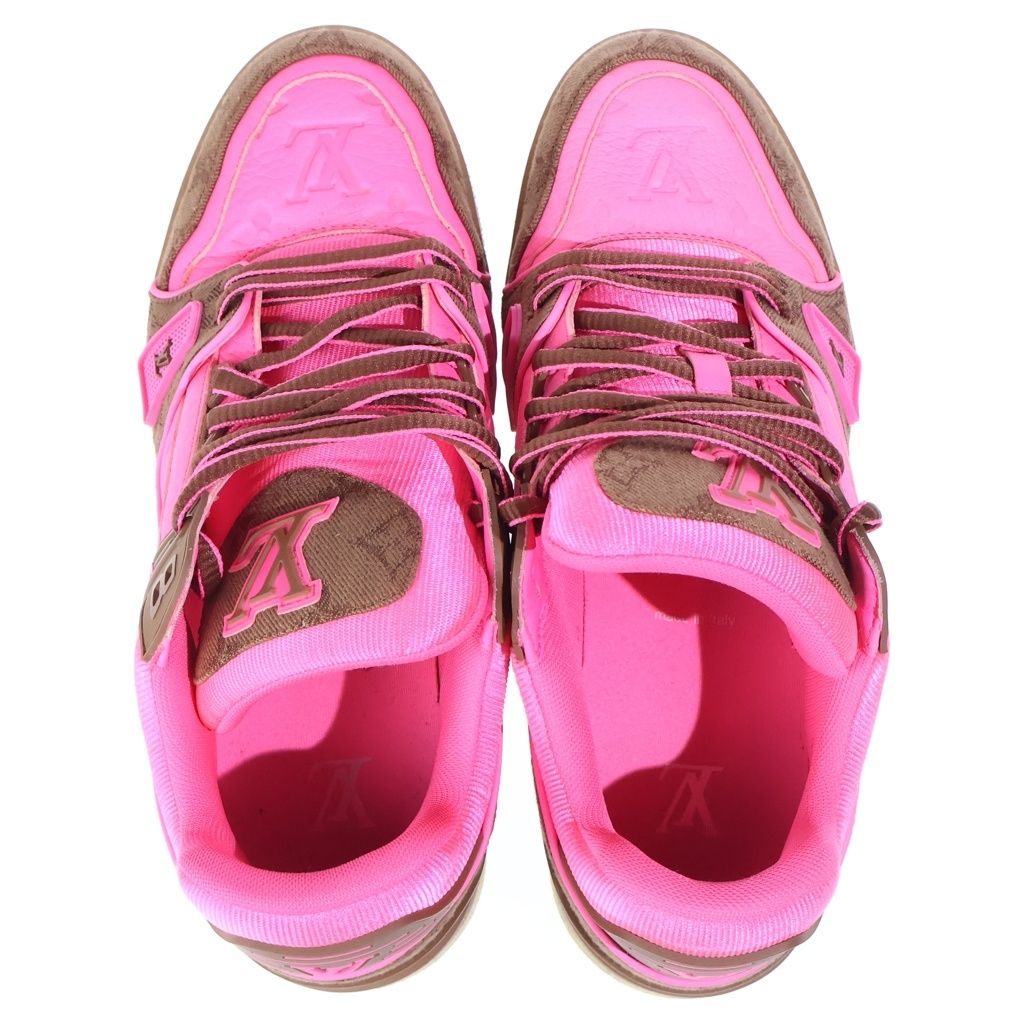 Louis Vuitton LV Trainer Line Monogram Low Cut Sneakers Pink Brown — view 4