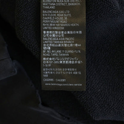 Balenciaga Distressed Front Logo Embroidery Pullover Hoodie Black — view 8