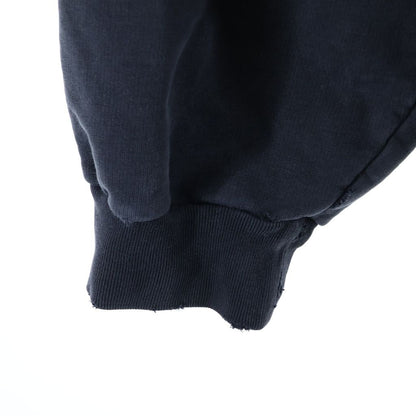 Balenciaga Distressed Front Logo Embroidery Pullover Hoodie Black — view 4
