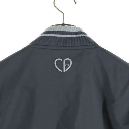 Dior Embroidered Logo Casual Jacket Front Embroidery Nylon Bomber Gray — view 4