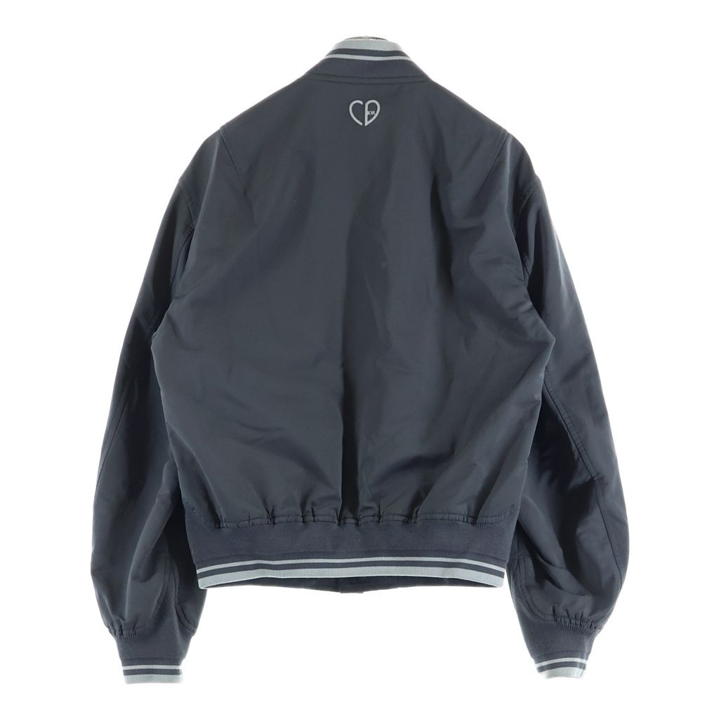 Dior Embroidered Logo Casual Jacket Front Embroidery Nylon Bomber Gray — view 2