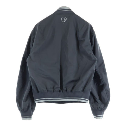 Dior Embroidered Logo Casual Jacket Front Embroidery Nylon Bomber Gray — view 2