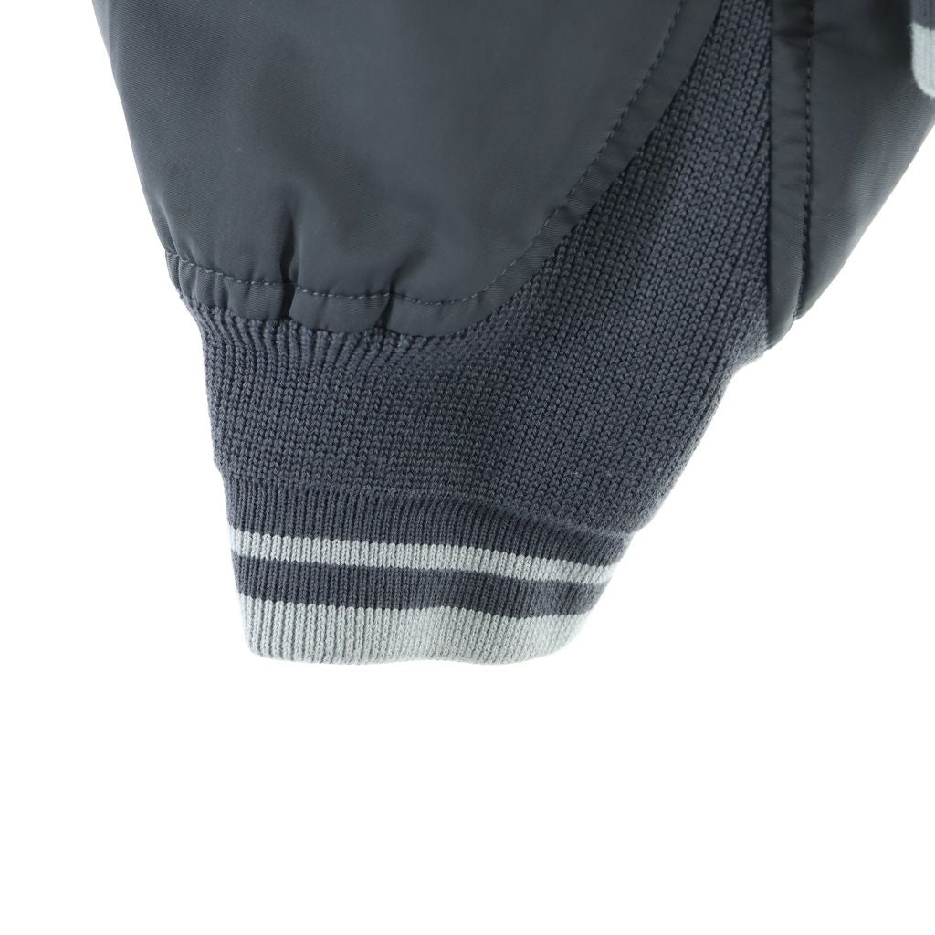 Dior Embroidered Logo Casual Jacket Front Embroidery Nylon Bomber Gray — view 5
