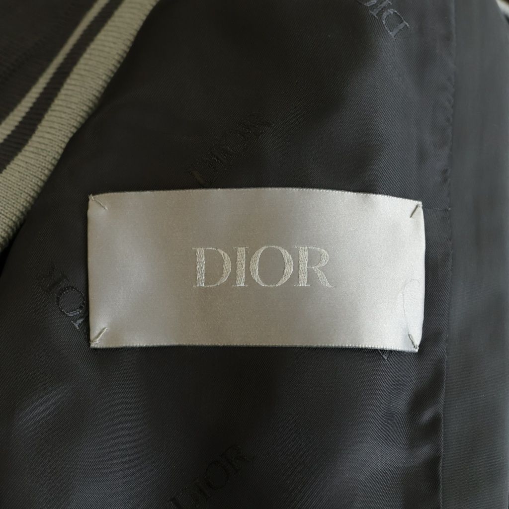 Dior Embroidered Logo Casual Jacket Front Embroidery Nylon Bomber Gray — view 7