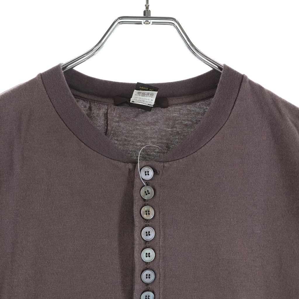 Louis Vuitton Henry Neck 10 Button Logo Pisneme Long Sleeve Top Brown — view 3