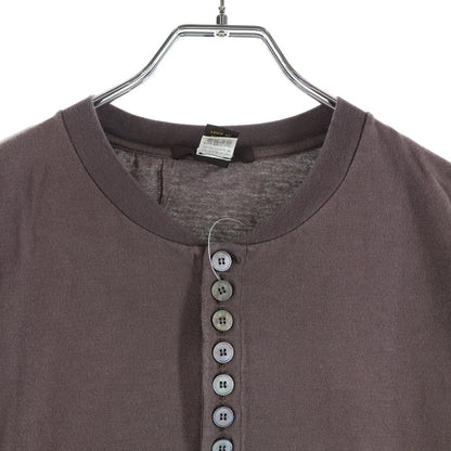 Louis Vuitton Henry Neck 10 Button Logo Pisneme Long Sleeve Top Brown — view 3