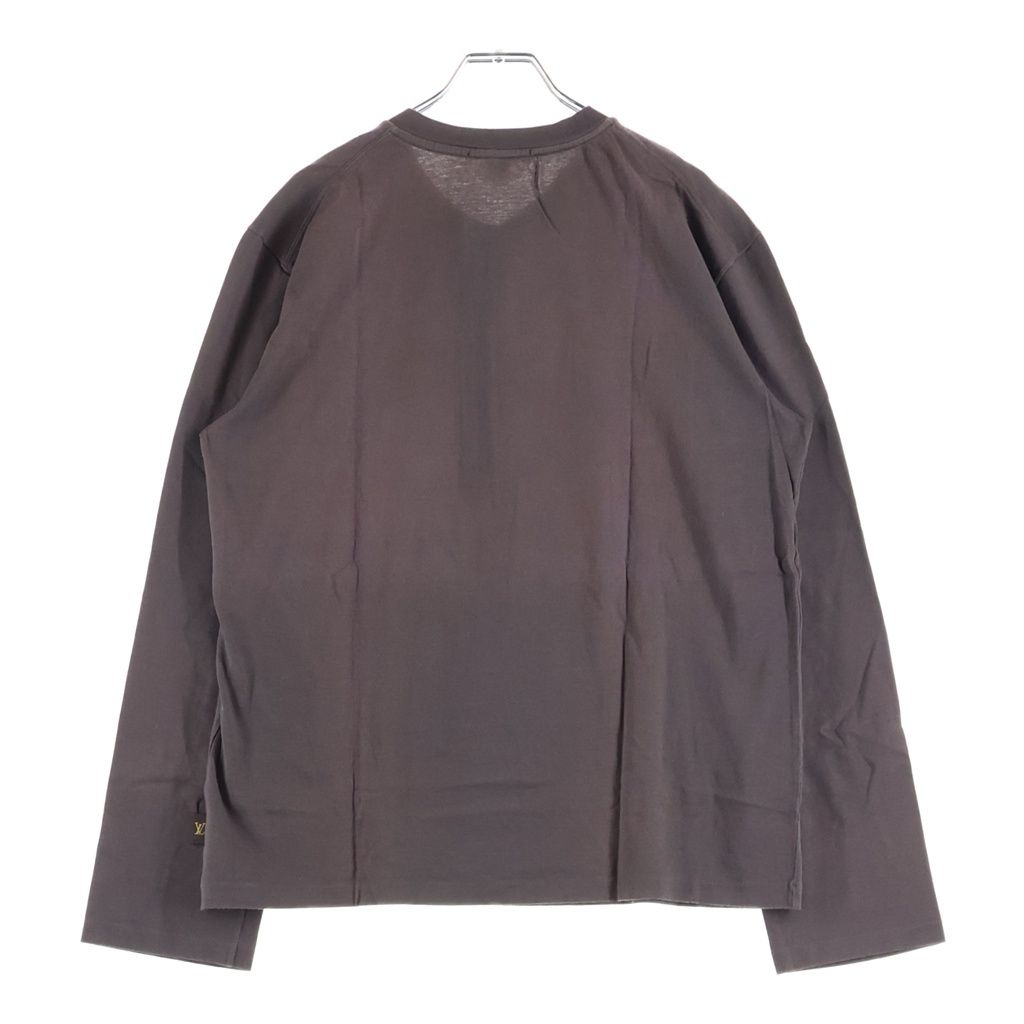 Louis Vuitton Henry Neck 10 Button Logo Pisneme Long Sleeve Top Brown — view 2