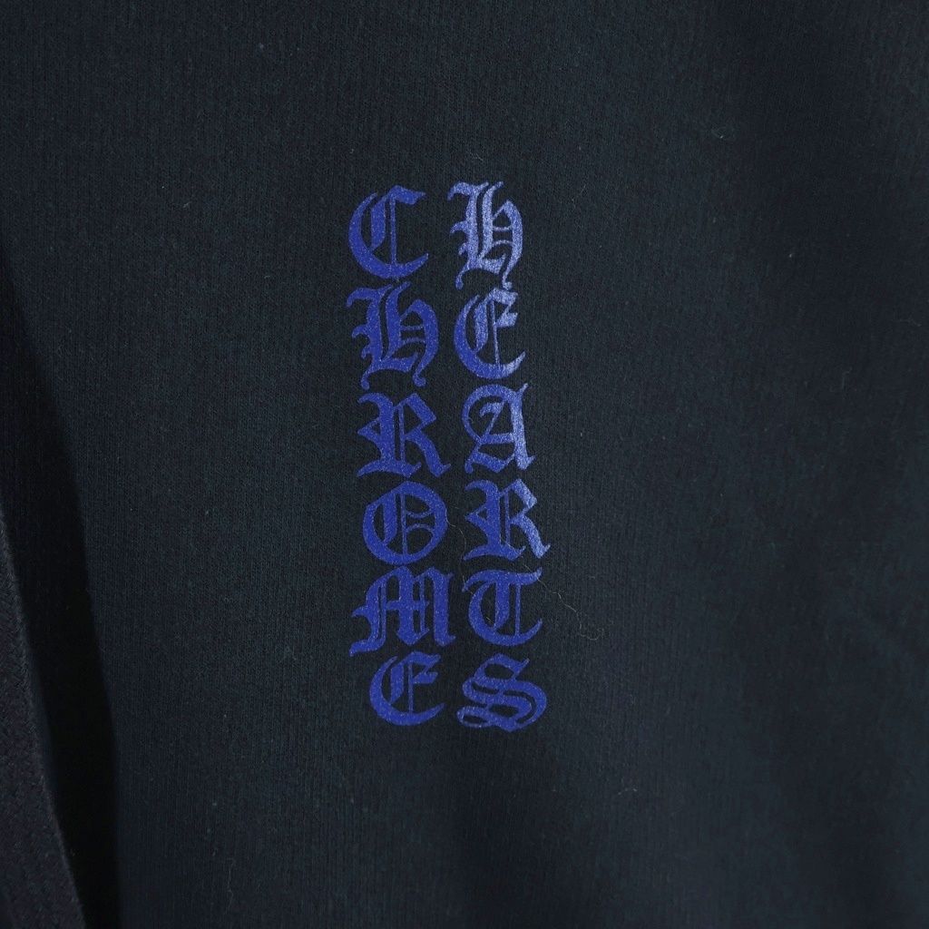 Chrome Hearts Vertical Logo Pullover Hoodie Black Navy — view 6