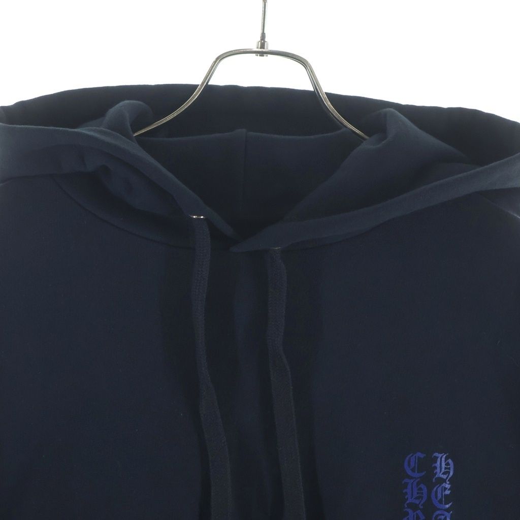 Chrome Hearts Vertical Logo Pullover Hoodie Black Navy — view 3