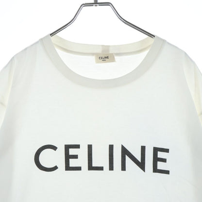 Celine Front Logo Print Short Sleeve T-Shirt White — view 3